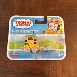 Metal Thomas & Friends Sandy the Rail Speeder Train Engine by Fisher Price Toy